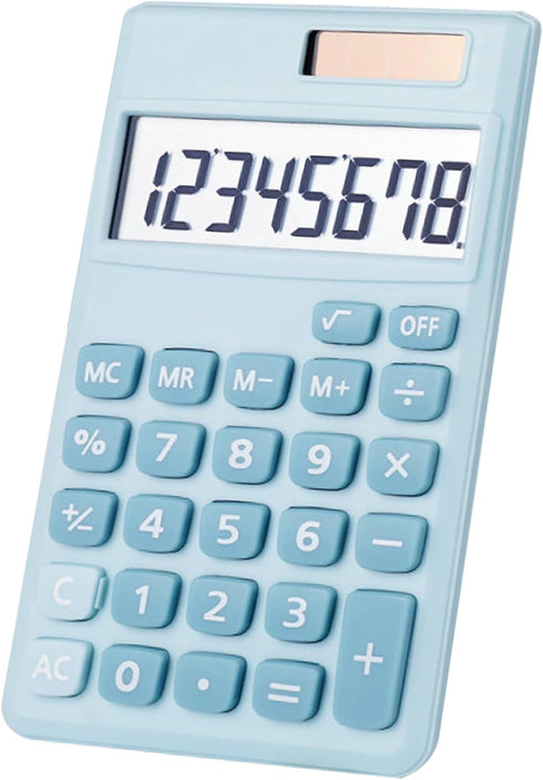 Basic Calculator, Desktop Cute Pocket Size Mini Calculators for School, Office, Home (Light Blue)...