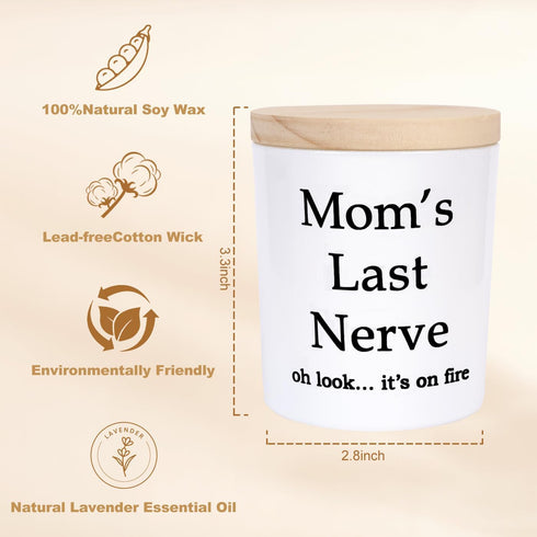 Gifts for Mom from Daughter Son, Mother's Day Gifts, Mom's Last Nerve Candle, Best Mom Gifts, Candles Gifts for Women, Funny Candles for Women, La...