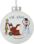 Tree Buddees Oh Sh*t Funny Snowblower vs Snowman Glass Bulb Ornament...