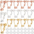1 Box 24Pcs Screw Back Earring Converter Silver Earrings Clip Back Brass Painless Real 18k Gold Plated Earring Clip with Pad Non Pierced Earring F...