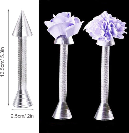 12 PCS Cake Decorating Supplies, Woohome 8 PCS 2 Style Cake Flower Nail, 2 PCS Flower Lifters and 1 PCS Wood Flower Nails Holder, 1 PCS Cake Icing...