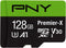 PNY 128GB Premier-X Class 10 U3 V30 microSDXC Flash Memory Card - 100MB/s, A1, 4K UHD, Full HD, UHS-I, micro SD, Black...