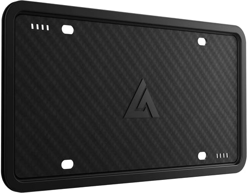 Aujen Silicone License Plate Frames, 1 Pack Black Side-Opening License Bracket Holder with Easy Installation, License Plate Frame Without Obstruct...