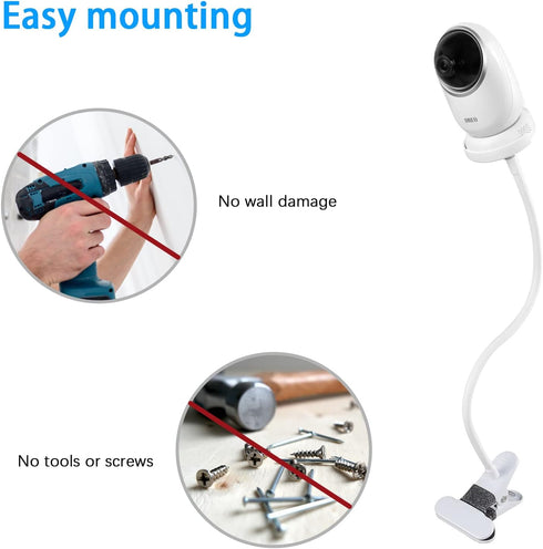 Aobelieve Flexible Clamp Mount for Dreo Baby Monitor, White...