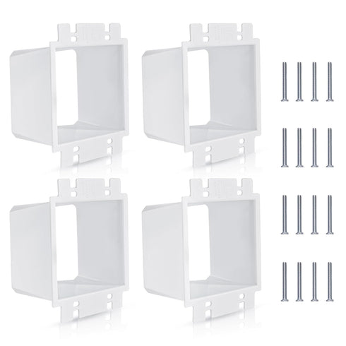 4pcs BE2-4 (2 Gang) Electrical Outlet Box Extender, Double Gang Box Extender with 16pcs Screws Power Switch Heavy Duty Plastic Unit Receptacle Ext...