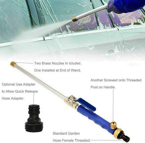 High Pressure Hydro Jet Wand, Extendable Garden Sprayer 2 in 1 Power Washer Attachment Water Hose Nozzle Car Washer Glass Cleaning Tool Window Wat...