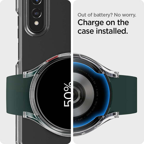 Spigen Ultra Hybrid Case with Full Coverage Screen Protector Designed for Samsung Galaxy Watch 5 44mm (2022), 4 44mm (2021) - Crystal Clear...