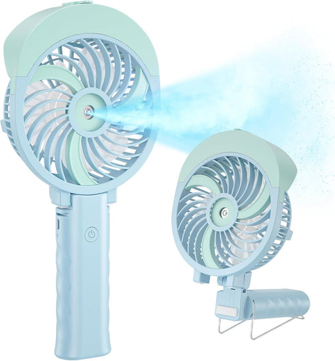 HandFan Personal Misting Fan, 55ml Large Water Tank, Poratable Handheld Rechargeable Mister Fan, Battery Operated Mist Fan, 180°Foldable, 3 Speeds...