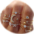 FUTIMELY Boho Retro Stackable Rings Sets for Women,Knuckle Joint Finger Nail Ring Sets Vintage Crystal Moon Flower Arrow Midi Rings Pack...
