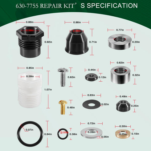 630-7755 Wall Hydrant Repair Kit Compatible With Mansfield Style 300, 400, 500 Series & for Prier 300, 400, and 408 Hydrants...