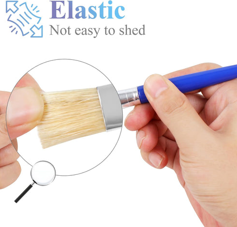20 Pcs Paint Brushes for Kids, Round and Flat Kids Paint Brushes, Easy Hold and Clean Toddler Paint Brushes, Bristle Craft Paint Brushes for Acryl...