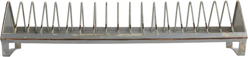 Creative Co-Op Rustic Farmhouse Metal Dish Rack with 18 Slots, Zinc Finish...