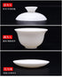 Gaiwan White Glaze Porcelain Teacup kung Fu Tea Service Set for Home Office Decoration (100ml)...