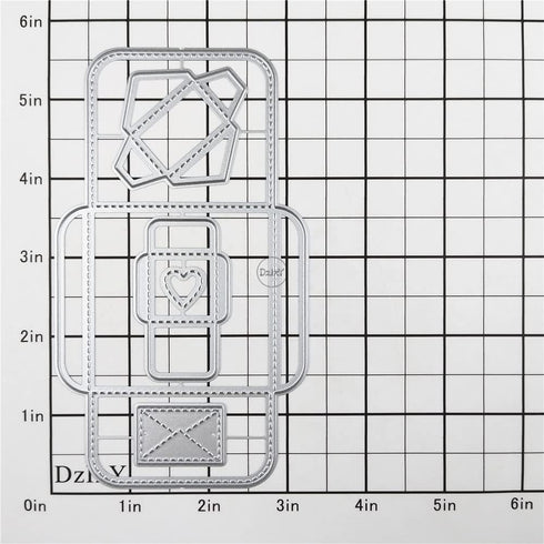 1Pc Silver Simple Heart Box Frame Metal Cutting Dies for Card Making Kit Embossing Paper Die Cuts Sets Scrapbooking Machine Stencils Storage Pocke...