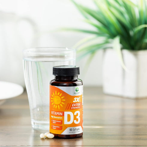 D Vitamin 5000 IU Vitamin D3 Softgels - High Potency D3 Vitamin for Bone Health, Muscle, & Immune Support - Extra Strength 125 mcg - Natures Non-G...