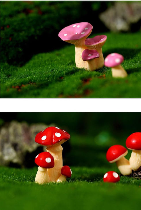 Fairy Garden Accessories Miniature Figurine Decoration for Mini Garden Micro Landscape Terrarium- 12 pcs Mushroom Mixed (12, Mushroom Mixed) (12, ...