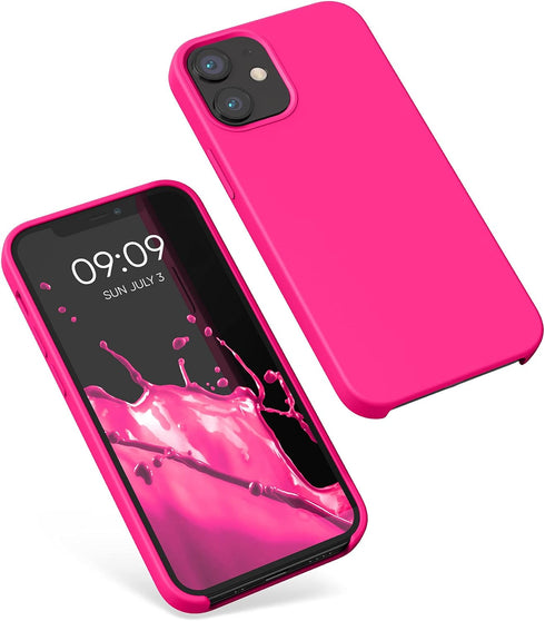 kwmobile Case Compatible with Apple iPhone 12 mini Case - TPU Silicone Phone Cover with Soft Finish - Neon Pink...
