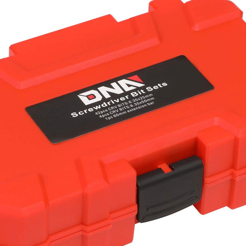 DNA Motoring TOOLS-00080 47 Piece CRV Magnetic Bit Holder & Set, 60mm Extension Bar Bit Set with Durable Case, 1 Kit, Red...