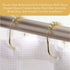 2 Lb. Depot Wide Shower Curtain Rings - Set of 12 Easy Glide Rollers with Decorative Gold Finish - Stainless Steel Shower Hooks for Straight and C...