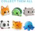 TeeTurtle - The Original Reversible Bat Plushie - Black + White Sparkle - Cute Sensory Fidget Stuffed Animals That Show Your Mood - Perfect for Ha...