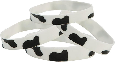 Rubber Cow Print Bracelets - Set of 12 - Party Favors and Giveaways...