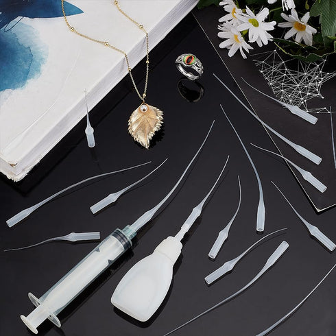 PH PandaHall 400pcs 2.7 4.7 Inch White Glue Tip, Glue Extender Plastic Glue Bottle Micro Tip Ultra Fine Glue Tip, Precision Glue Applicator for Ar...