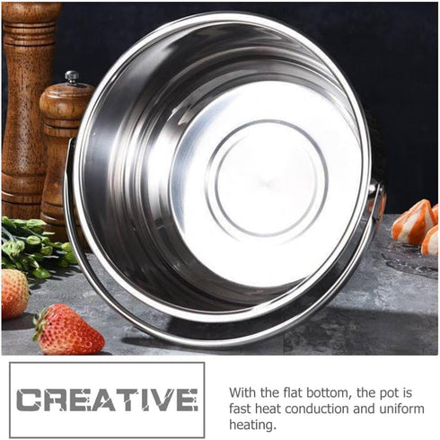 Hemoton 1.6L/1.5QT Stainless Steel Stockpot with Lid & Handle?Cooking Stock Pot ,Pasta Soup Pot,Cookware Cooking Pot?Multi-Purpose Food Cooking Po...