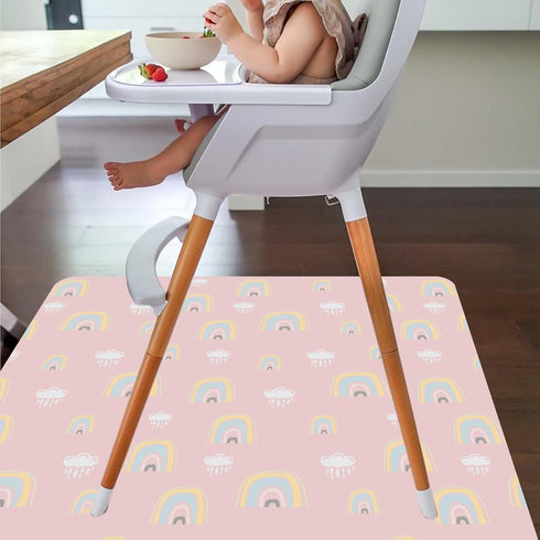 Splat Mat for Under High Chair/Arts/Crafts by CLCROBD, 51" Baby Anti-slip Food Splash and Spill Mat for Eating Mess, Waterproof Floor Protector an...