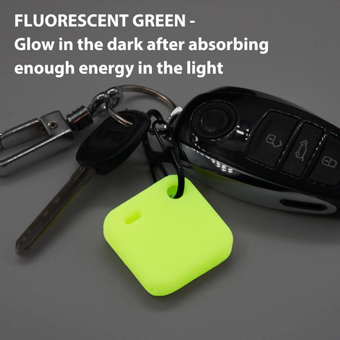 Silicone Case for Tile Mate 2020 & 2018 with Keychains, 2 Pack Anti-scratch Protective Cover with Carabiner (Navy/Fluorescent Green)...