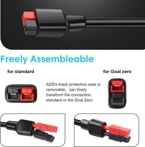 4-in-1 Solar Panel Adapter Connectors to Anderson XT60 DC 5.5x2.1mm DC 7.9x0.9mm Connector Solar Splitter Parallel Adapter Cable for Solar Portabl...