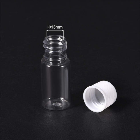 uxcell Plastic Lab Chemical Reagent Bottle, 10ml/0.34oz Wide Mouth Sample Sealing Liquid Storage Container, Transparent 50pcs...