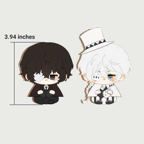 CALEMBOU Anime Plush Keychain for Backpack, 4" Cute Chibi Plush Figure Key Chain Anime Charms, Dazai Chuuya Gogol Plush for BSD Fans (Nikolai Gogo...