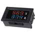 6pcs Digital Voltmeter Ammeter DC 100V 10A Amp Voltage Current Volt Amp Meter Tester 3 Bits Dual LED Display Panel(Red-Blue) Amp Volt Multimeter 0...