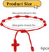 6 Pcs Adjustable Red Cord Bracelet String 7 Knot Good Luck Bracelets Knot Chain Braided for Friendship, Lovers...