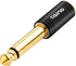 tisino 1/4 Mono to 3.5mm Stereo Adapter, Gold Plated 6.35mm TS Male to 1/8 inch TRS Female Audio Connector - Black, 1 Pack...