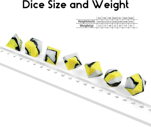 Silicone DND Dice, DNDND 7PCS Silicone D&D Dice Set with Clear Plastic Display Case for Dungeons and Dragons Role Playing Games and Tabletop Games...