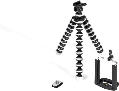 GPX 7 Inch Micro Smartphone Tripod, Includes Smartphone Adapter and Mounting Adapter, Max Height 6.1 Inches (TPD78B), Black...