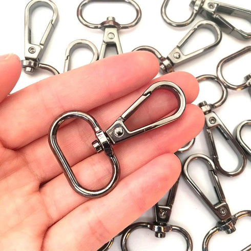 15 Pcs 1" Inside Diameter Oval Ring Lobster Clasp Claw Swivel for Strap Push Gate Lobster Clasps Hooks Swivel Snap Fashion Clips (Gunmetal, 1 inch...