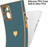 Compatible with iPhone 13 Case Square Luxury Plating Gold for Women Girls Cute Love Heart Pattern Shockproof Raised Full Camera Lens Protection Co...