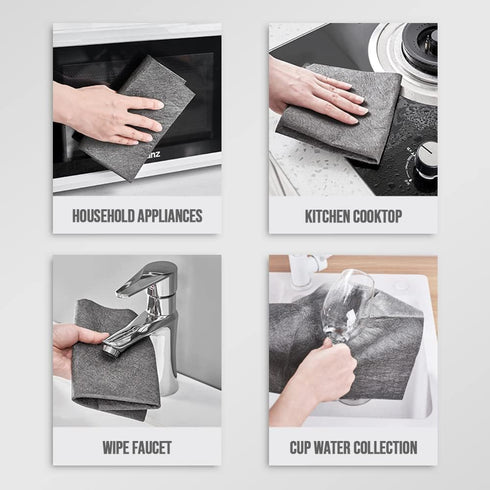 5pcs Thickened Magic Cleaning Cloth, Microfiber Magic Streak Free Miracle Cleaning Cloth, Reusable Glass Microfiber Cleaning Rag, All-Purpose Micr...