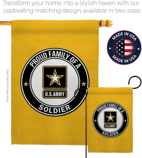Breeze Decor Proud Family Soldier Garden Flag Armed Forces Army Rangers United State American Military Veteran Retire Official House Decoration Ba...