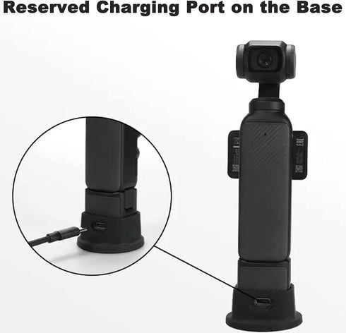 FiTSTILL Black Silicone Non-Slip Desktop Mount for DJI Osmo Pocket 3, Lightweight and Compact,with a Portable Charging Opening,Support Base OSMO P...