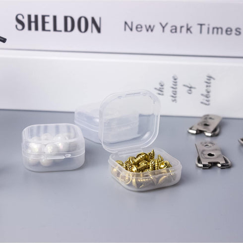 DUOFIRE Small Containers with Lids 24 Packs Plastic Box Clear Small Storage Containers Bead Organizer for Beads, Crafts, Jewelry, Items (1.38x1.38...