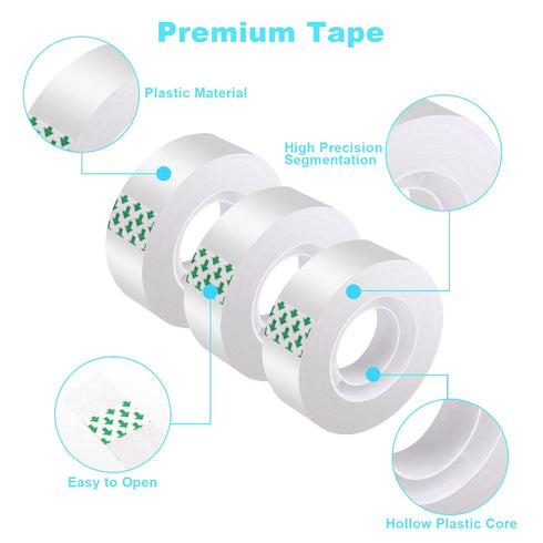 16 Rolls Clear Tape for Gift Wrapping, Transparent Tape Refills, Premium Gift Wrapping Tape Rolls, Gift Tape, Gift Wrap Tape, Office Tapes Bulk fo...