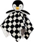 Baby Lovey Blanket for Boys Girls Super Soft Checkerboard Gingham with Minky Dot Fabric Backing Penguin Stuffed Animal Lovely Snuggle Toy Black 14...