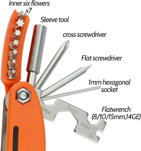 20 in 1 Bike Multitool Kit CRV Steel Multi-Function Cycling Mechanic Repair Tool Kit with 6-15mm Hexagon Bone Wrench Heavy Duty Metal Spanner...