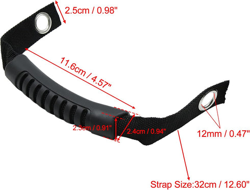 X AUTOHAUX 2pcs 12mm 0.47" Black Car Rear Seat Grab Back Headrest Handle Passenger Grip Handles with Hole for Jeep Wrangler 2007-2018...
