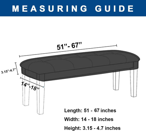 WOMACO Dining Room Bench Cover Stretch Spandex Upholstered Seat Cushion Slipcover for Kitchen - Seat Protector (Coffee, Large)...