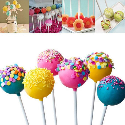 100Pcs 6 Inch Cake Pop Sticks, White Paper Lollipop Sticks, Paper Treat Sticks for Cookies, Candy, Chocolate, Cake Topper...