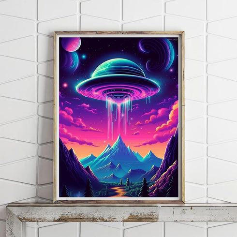 UPABLUNSO Alien Space Diamond Painting Kits for Adults, Space Diamond Art Kits, Landscape Gem Art Kits for Home Decor Wall Decor 12x16 inch...